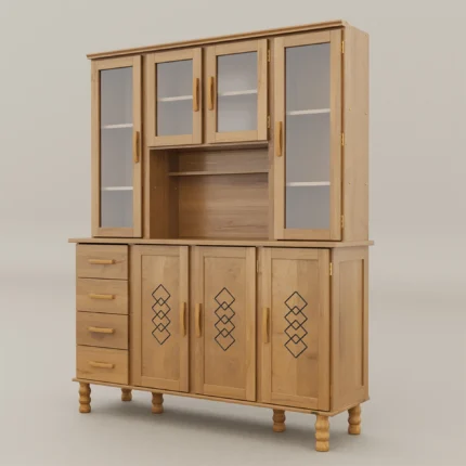 Cozinha Compacta 7 Portas 4 Gavetas Entalhe Serpil - imbuia-acetinado