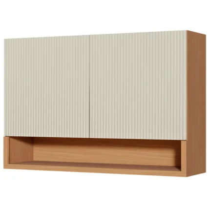 Armário Aéreo 2 Portas 120cm Simone Mendes Nesher - Carvalho Greige