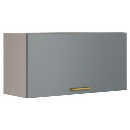 Armário Aéreo 80cm 1 Porta MDF Puxador de Alumínio Essence Itatiaia - Fendi/Gris