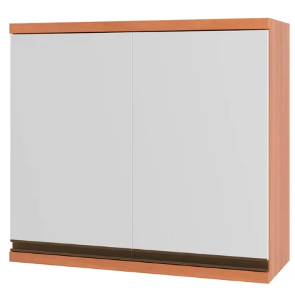 Armário Aéreo 80cm 2 Portas MDP Macadamia Telasul - Freijo/Branco