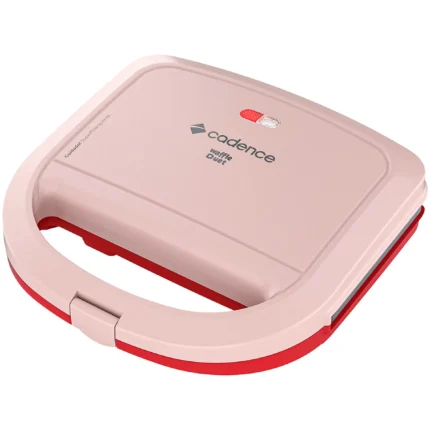 Máquina de Waffle Antiaderente Duet WAF200 Cadence 750W - Rosa/Vermelho - 110 Volts