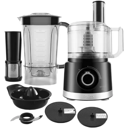 Multiprocessador Philco 5 em 1 Turbo PMP1500P 2 Velocidades 1000W - Preto - 220 Volts