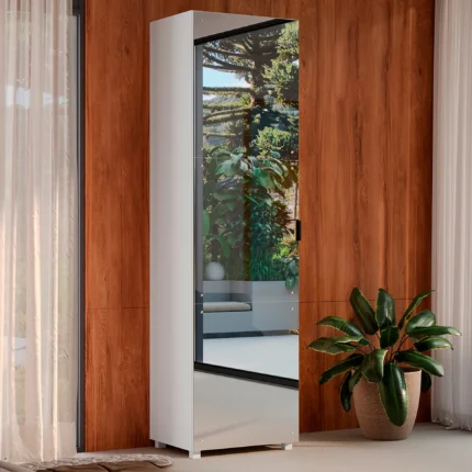 Sapateira 1 Porta com Espelho Versa Home Telasul - Branco